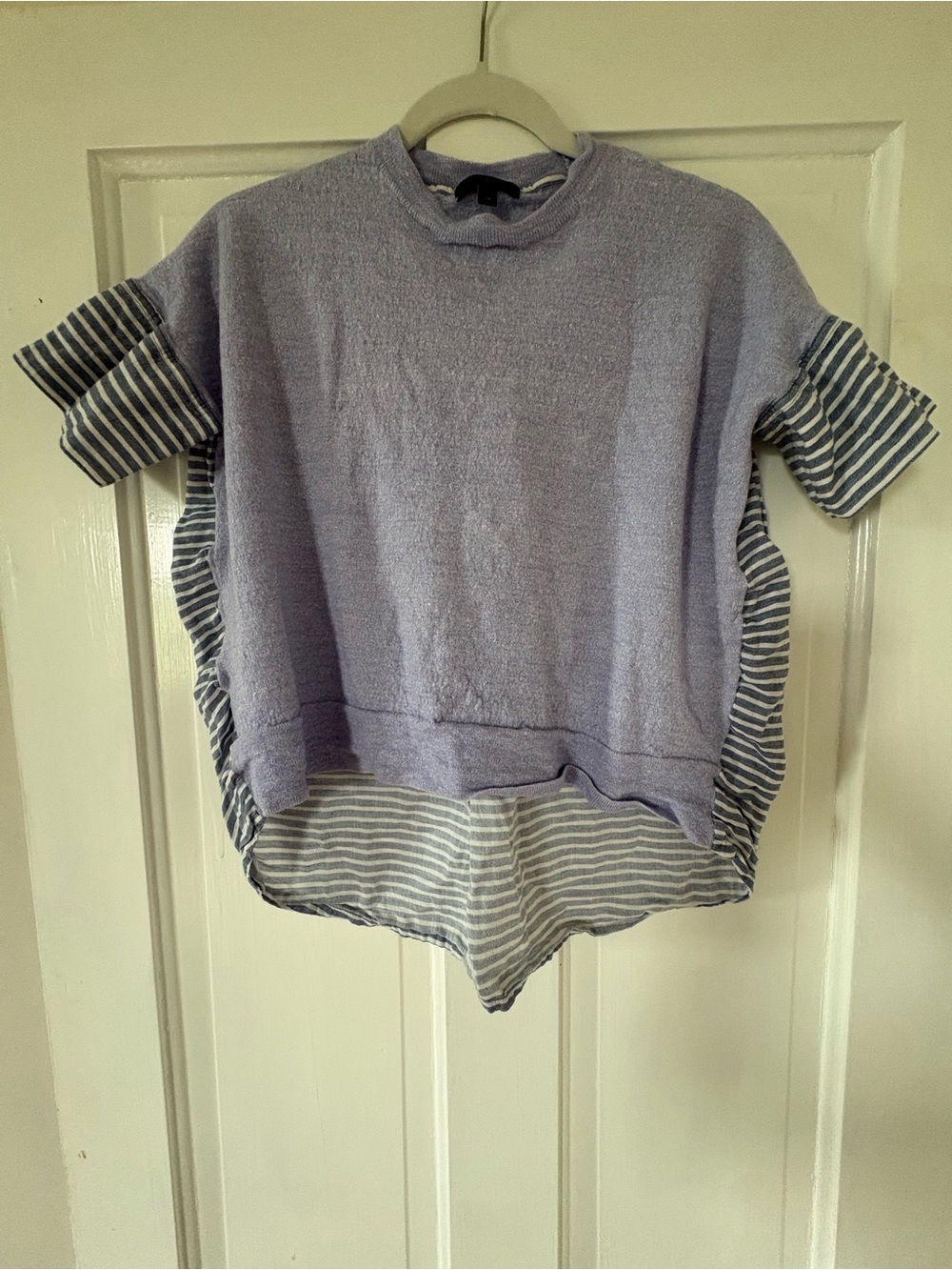 J. Crew Blue Crewneck Short-Sleeve Sweater